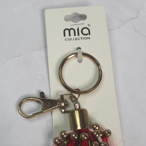 Mia Collection Red Beaded Fringe Key Chain - Picture 2 of 5